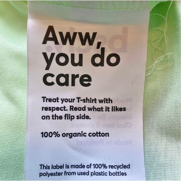 bscly. Organic Cotton Light Neon Green Crewneck Tee - Men’s Size XL - Picture 4 of 4